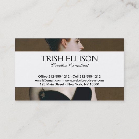 John Singer Sargent Madame X Classic Portret Visitekaartje (Achterkant)