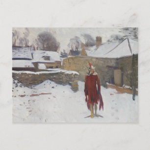 John Singer Sargent - Mannikin in de sneeuw Briefkaart