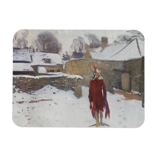 John Singer Sargent - Mannikin in de sneeuw Magneet (Horizontaal)