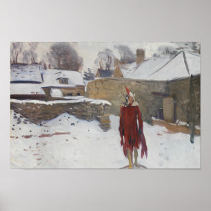 John Singer Sargent - Mannikin in de sneeuw Poster