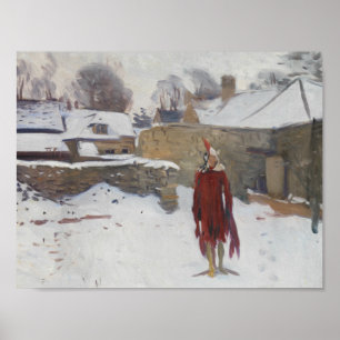 John Singer Sargent - Mannikin in de sneeuw Poster