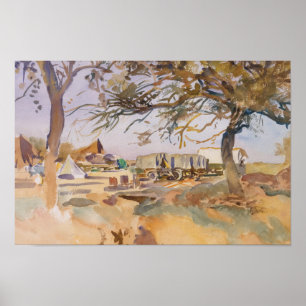 John Singer Sargent - Militair kamp Poster