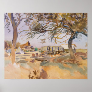 John Singer Sargent - Militair kamp Poster