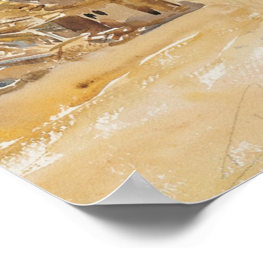 John Singer Sargent - Mules en Ruins Poster (Hoek)