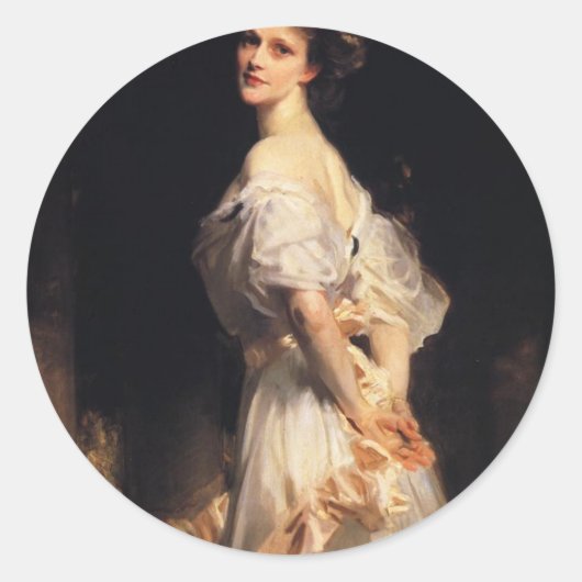 John Singer Sargent - Nancy Astor Ronde Sticker (Voorkant)