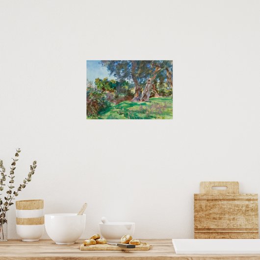 John Singer Sargent - Olive Trees, Corfu Poster (Keuken)