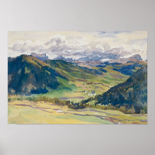 John Singer Sargent - Open Valley, Dolomites Poster (Voorkant)