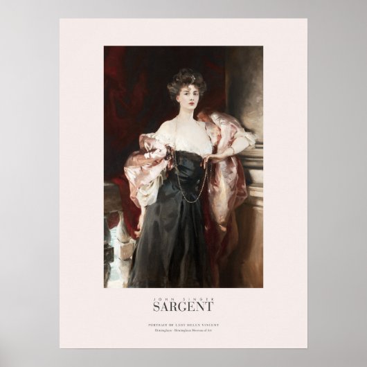 John Singer Sargent Portret van Lady Helen Vincent Poster (Voorkant)
