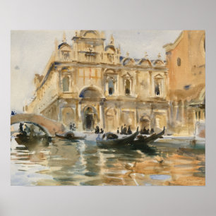John Singer Sargent - Rio dei Mendicanti, Venetië Poster