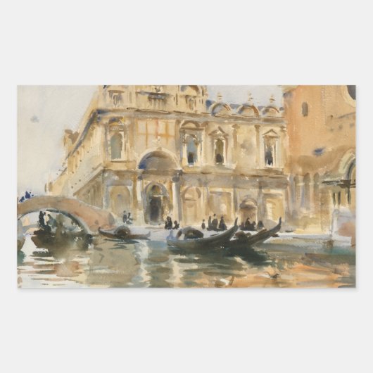 John Singer Sargent - Rio dei Mendicanti, Venetië Rechthoekige Sticker (Voorkant)