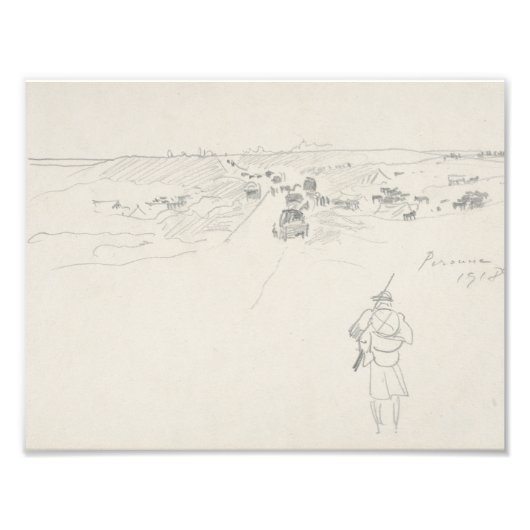 John Singer Sargent - Road naar Peronne Foto Afdruk (Voorkant)