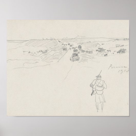 John Singer Sargent - Road naar Peronne Poster (Voorkant)