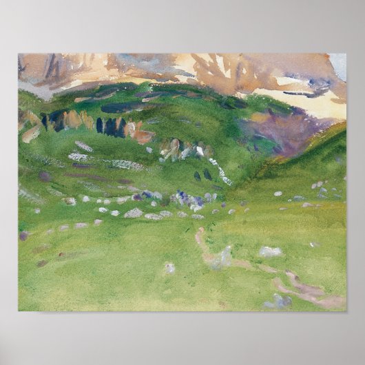 John Singer Sargent - Sellar Alp, Dolomites Poster (Voorkant)