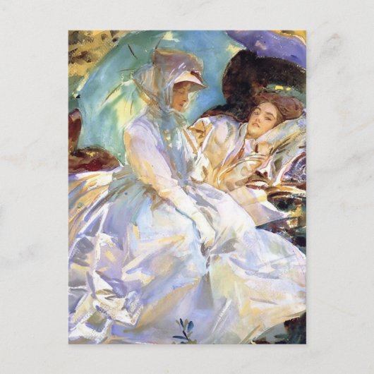 John Singer Sargent-Simplon Pass. Lezen Briefkaart (Voorkant)