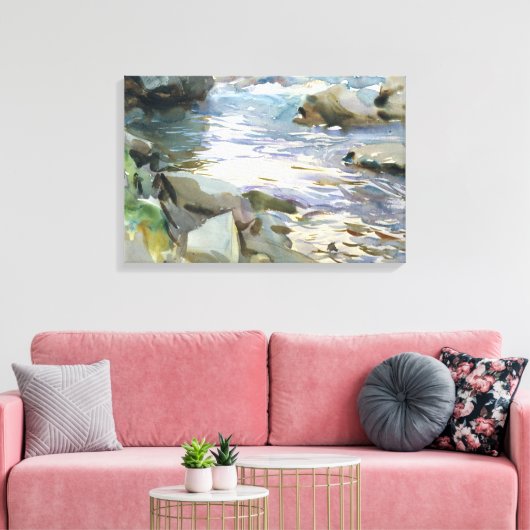 John Singer Sargent - Stream en Rocks Canvas Afdruk (Insitu (Woonkamer))