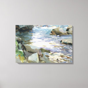 John Singer Sargent - Stream en Rocks Canvas Afdruk
