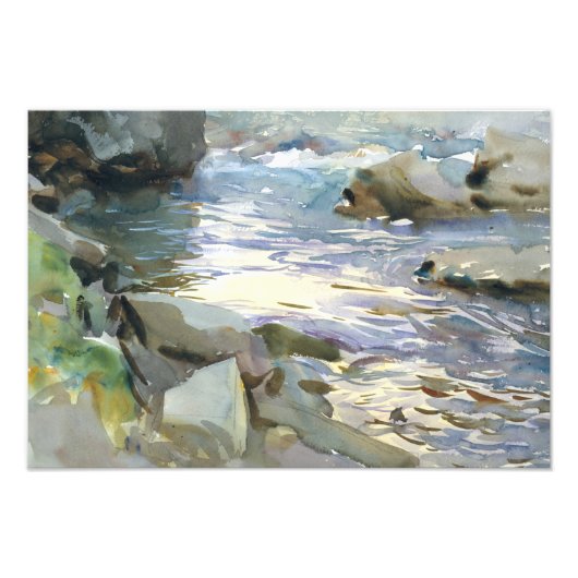 John Singer Sargent - Stream en Rocks Foto Afdruk (Voorkant)