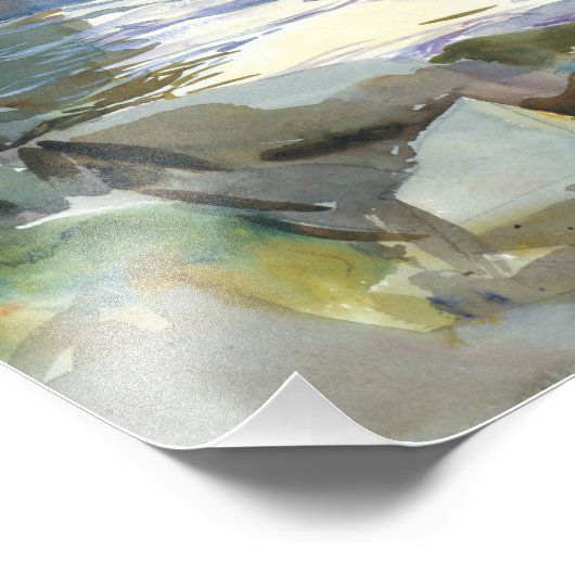 John Singer Sargent - Stream en Rocks Foto Afdruk (Hoek)