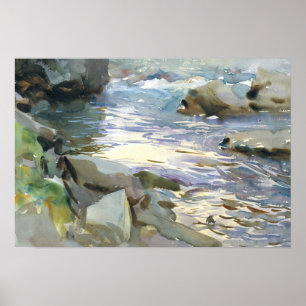 John Singer Sargent - Stream en Rocks Poster