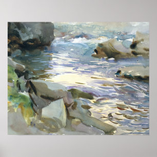 John Singer Sargent - Stream en Rocks Poster