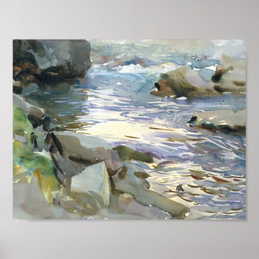 John Singer Sargent - Stream en Rocks Poster (Voorkant)