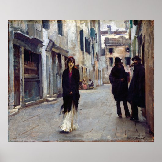 John Singer Sargent Street in Venetië Poster (Voorkant)