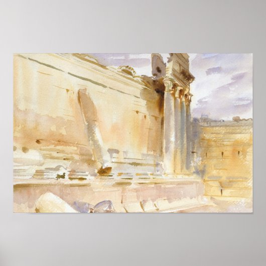 John Singer Sargent - Temple of Bacchus, Baalbek Poster (Voorkant)