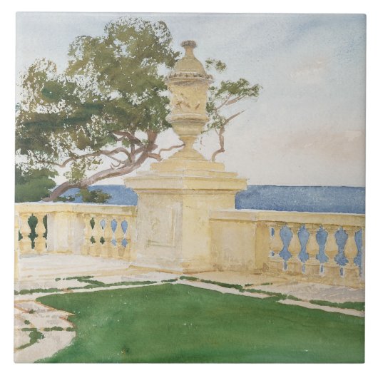 John Singer Sargent - Terrace, Vizcaya Tegeltje (Voorkant)