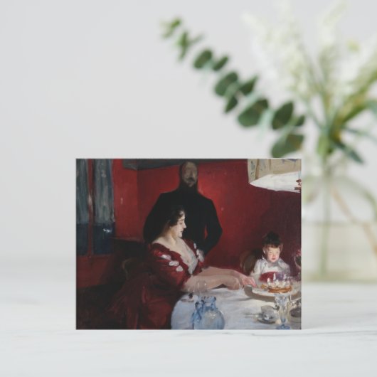 John Singer Sargent - The Birthday Party Uitnodiging Briefkaart (Staand voorkant)