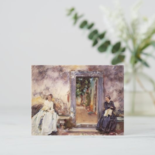 John Singer Sargent - The Garden Wall Briefkaart (Staand voorkant)