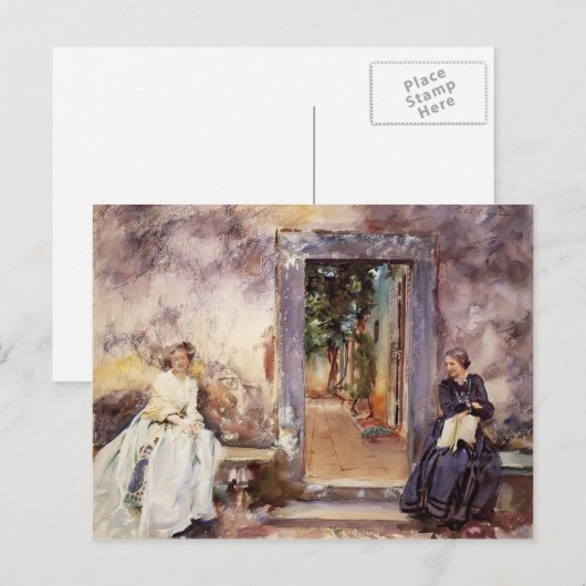 John Singer Sargent - The Garden Wall Briefkaart (Voorkant / Achterkant)