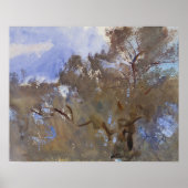 John Singer Sargent - Treetops tegen Sky Poster (Voorkant)