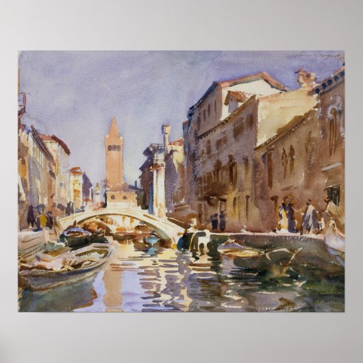 John Singer Sargent - Venetiaans kanaal Poster (Voorkant)