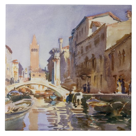 John Singer Sargent - Venetiaans kanaal Tegeltje (Voorkant)