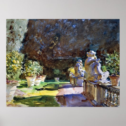 John Singer Sargent Villa di Marlia, Lucca A Fount Poster (Voorkant)