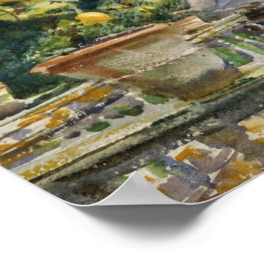 John Singer Sargent - Villa di Marlia, Lucca Poster (Hoek)