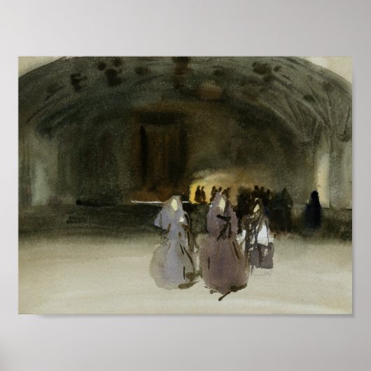 John Singer Sargent - Vrouwen naderen Poster (Voorkant)