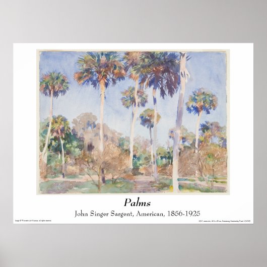 John Singer Sargent Waterverf - Palms Poster (Voorkant)