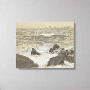 John Singer Sargent - Waves Breaking on Rocks Canvas Afdruk