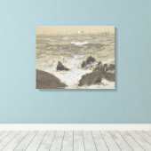 John Singer Sargent - Waves Breaking on Rocks Canvas Afdruk (Insitu (Houten vloer))