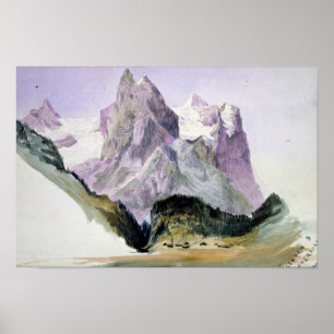 John Singer Sargent - Wellhorn en Wetterhorn uit Poster
