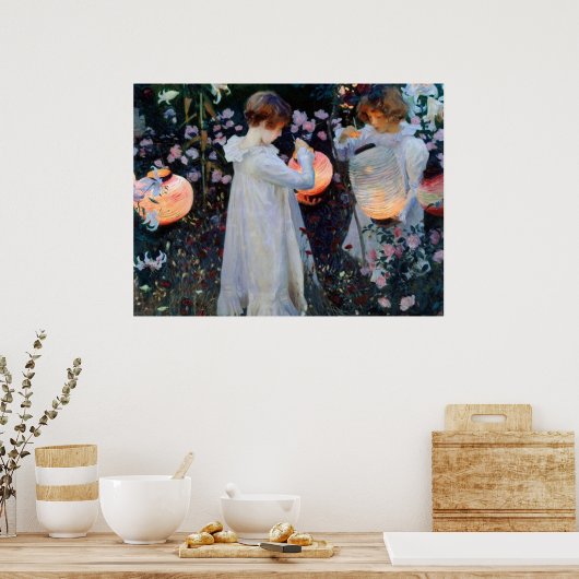 John Singer Sargent's anjer, Lily, Lily, Roos Poster (Keuken)