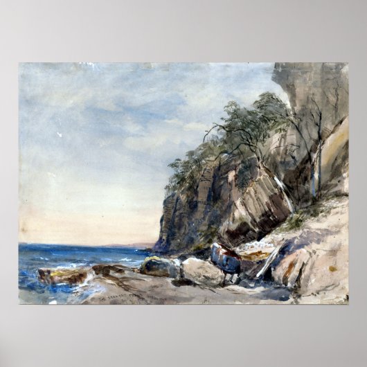 John Skinner Prout The Derwent Crags, Hobarton Poster (Voorkant)