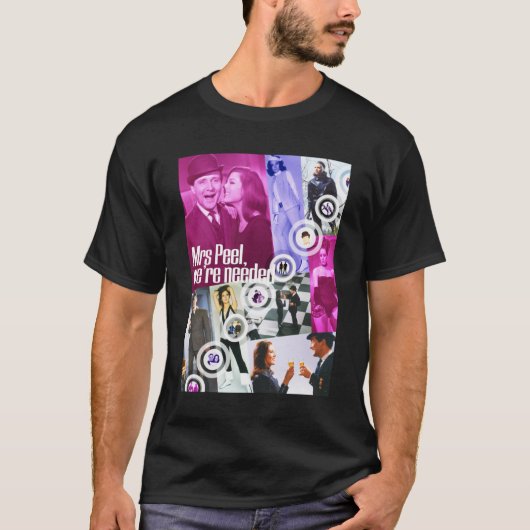 JOHN STEED and MRS EMMA PEEL 1960s SPYFi Pop Art T-shirt (Voorkant)