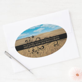 John Steinbeck Inspirerend Quote "Ideeën" Ovale Sticker