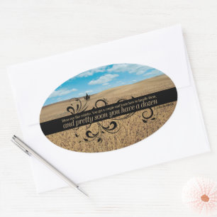 John Steinbeck Inspirerend Quote "Ideeën" Ovale Sticker