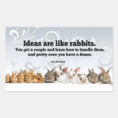 John Steinbeck Inspirerend Quote "Ideeën" Rechthoekige Sticker (Voorkant)