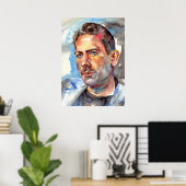 John Steinbeck Portrait Poster (Thuiskantoor)