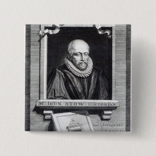 John Stow Vierkante Button 5,1 Cm