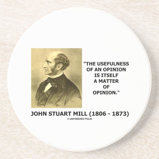 John Stuart kan nuttig zijn voor een opiniepeiling Zandsteen Onderzetter (Voorkant)